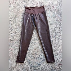 Brown Faux Leather Leggings